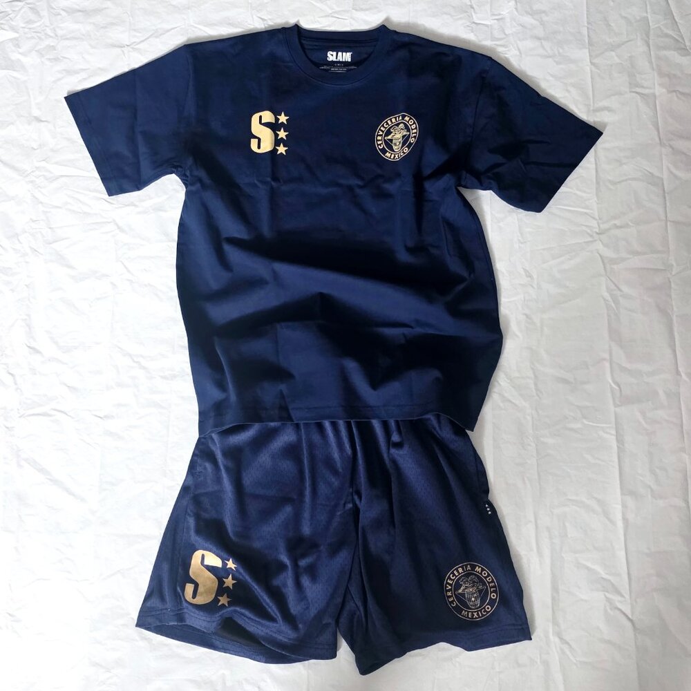 NEW Modelo/SLAM Navy Blue Shorts & T-Shirt Set, Large
